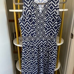 Jude Connally Blue and White Patterned Dress